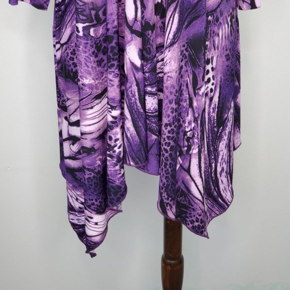 Attitudes by Renee' Purple Dopamine Irregular Hemline Tunic Top Size XS - Picture 4 of 14
